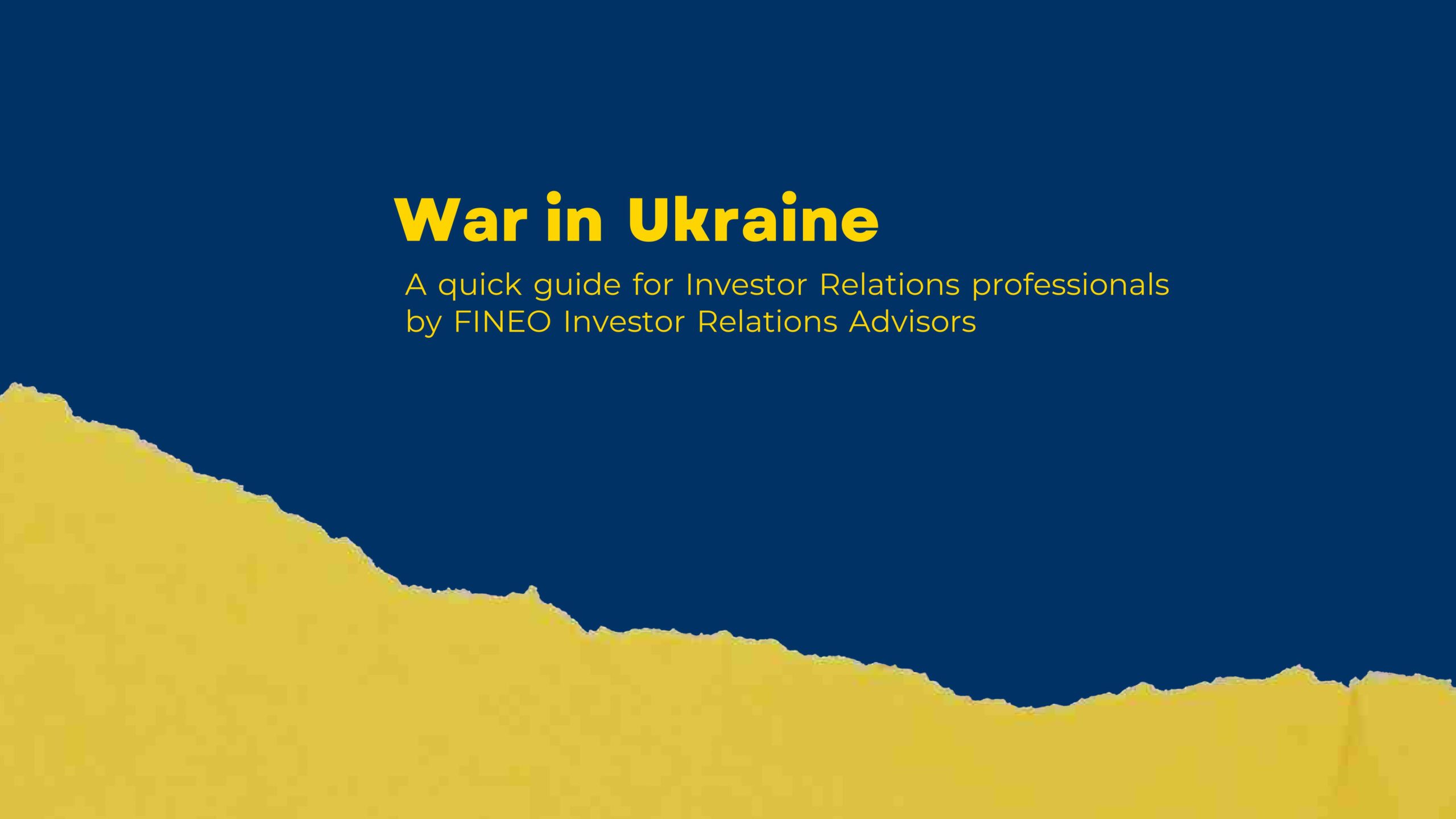 War in Ukraine & Investor Relations