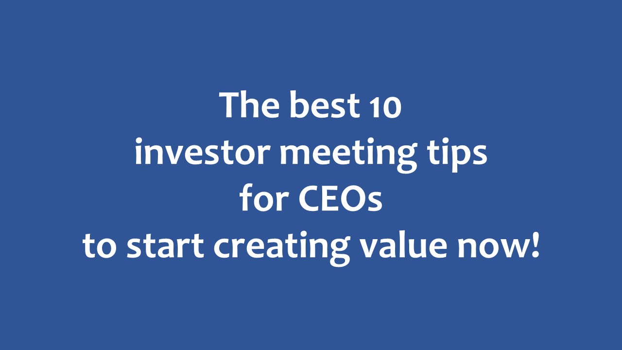 Secrets to Successful Investor Roadshows